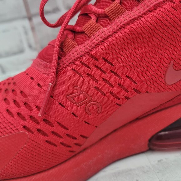 Nike Air Max 270 GS Triple Red University Running Shoes Men's size 13 - Picture 10 of 10